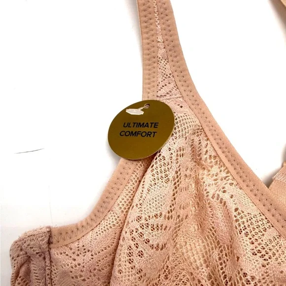 Wacoa Soft Sense Lace Underwire Bra 32D Rose Dust - Picture 6 of 8